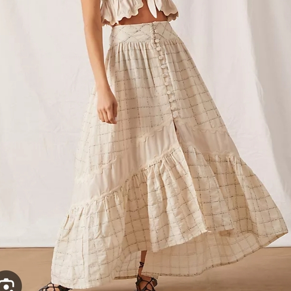 raissa Dresses & Skirts - RAISSA A-Line Button Front Midi Skirt